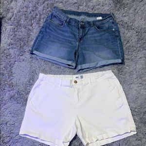 2 size 12 old navy shorts denim and white shorts
